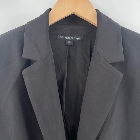 NEW BOSTON PROPER Blazer Size 4 Black NWOT Spandex Blend Stretch Business Casual - Picture 4 of 13